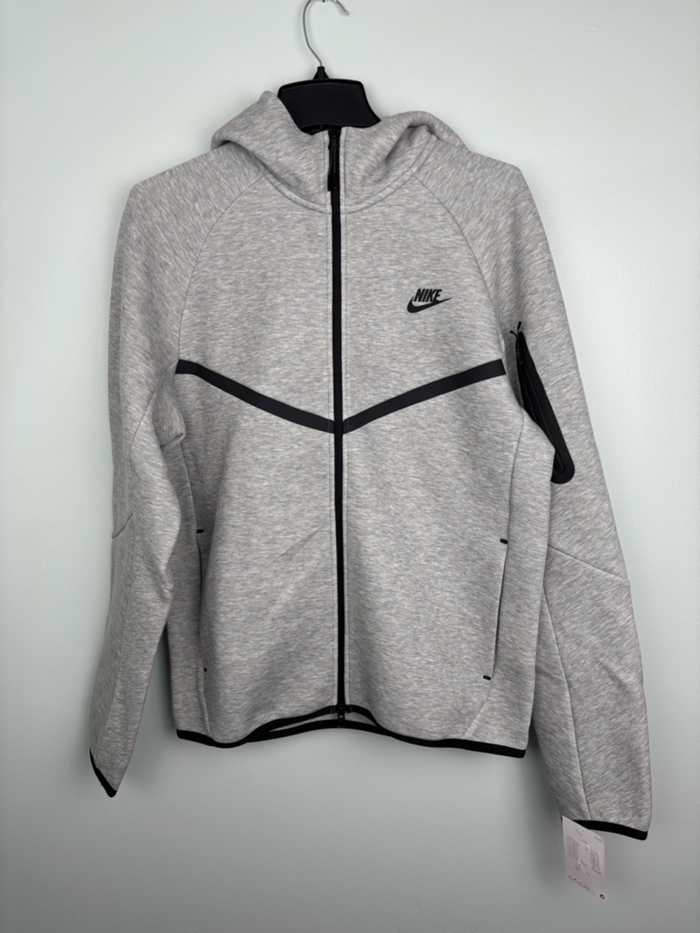 Nike Hoodie Mens Medium Gray Tech Fleece Windrunner Full Zip Athletic Sweatshirt